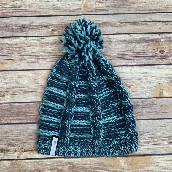 Zella Accessories - 🛍 Zella Mint Green & Blue Knit Pom Pom Hat